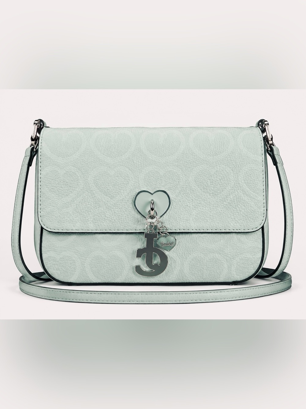 Juicy Couture Mint Green Heart Charm Crossbody Shoulder Bag NWT - Picture 1 of 4